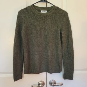 Olive Green Old Navy Stretch Fuzzy Crew Neck Sweater